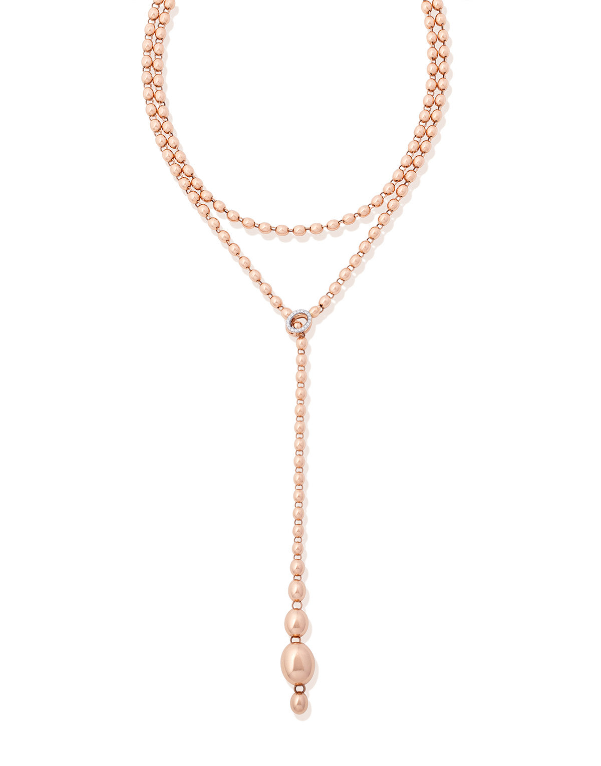 Necklace Ivy Slim (lunga), in rose gold and diamonds