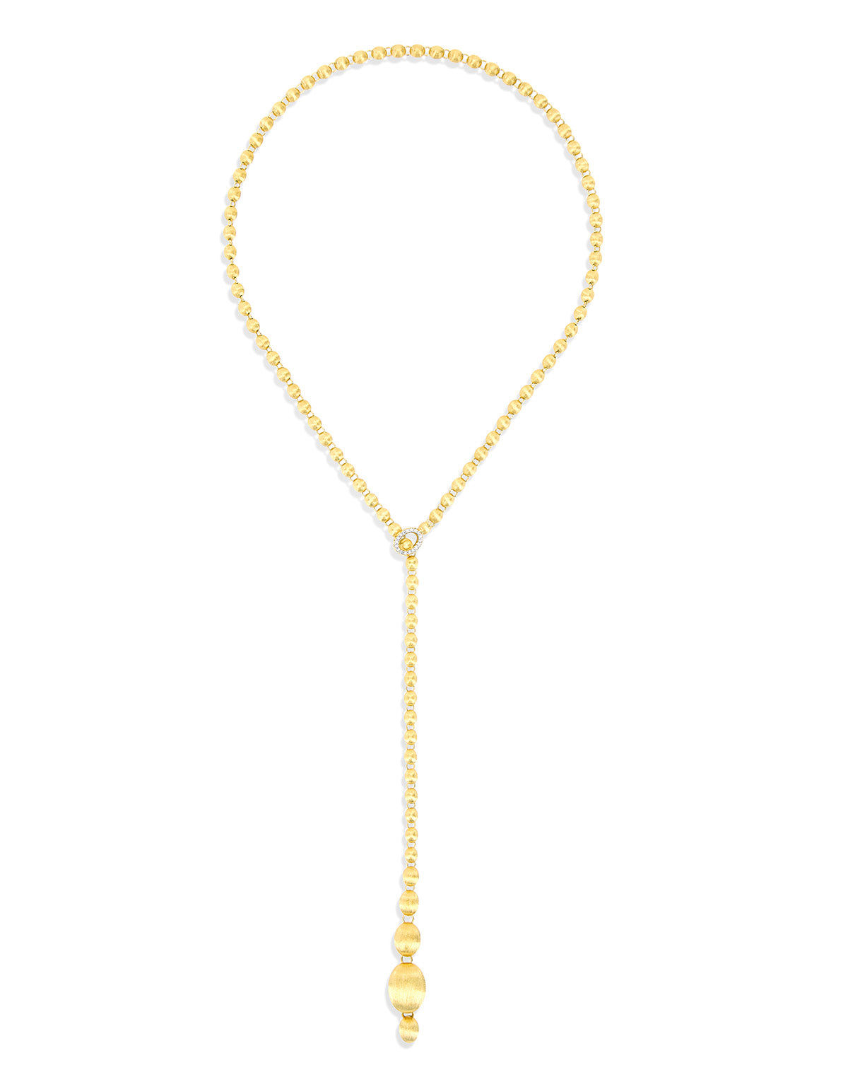 Ivy Slim necklace (medium), in engraved gold and diamonds