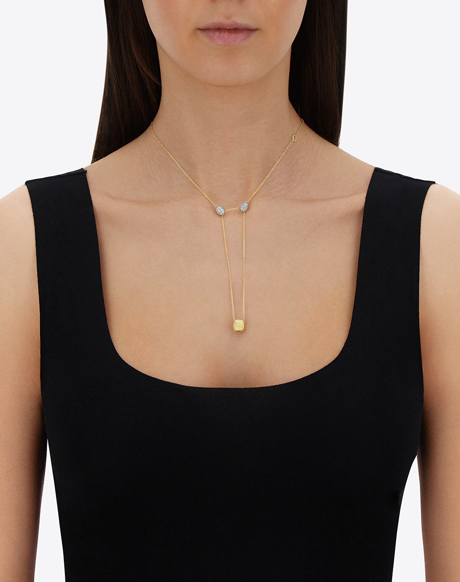 "Luce" 3 in 1 Gold and diamonds convertible necklace (LARGE)