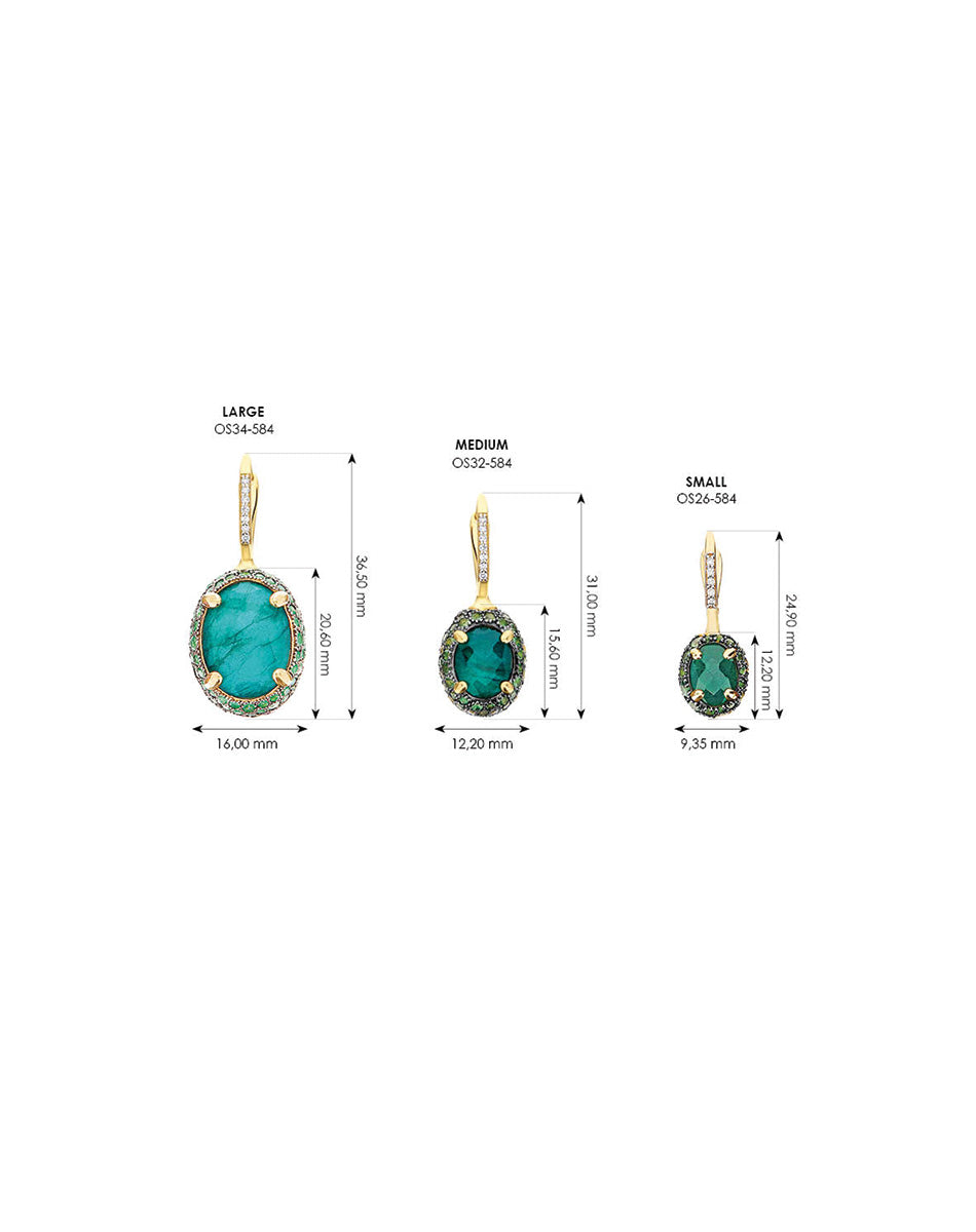 "Reverse" Ciliegine Gold, Sapphire, Tsavorite, Amethyst, Green Labradorite and Rock Crystal Double-face Ball Drop Earrings (SMALL)