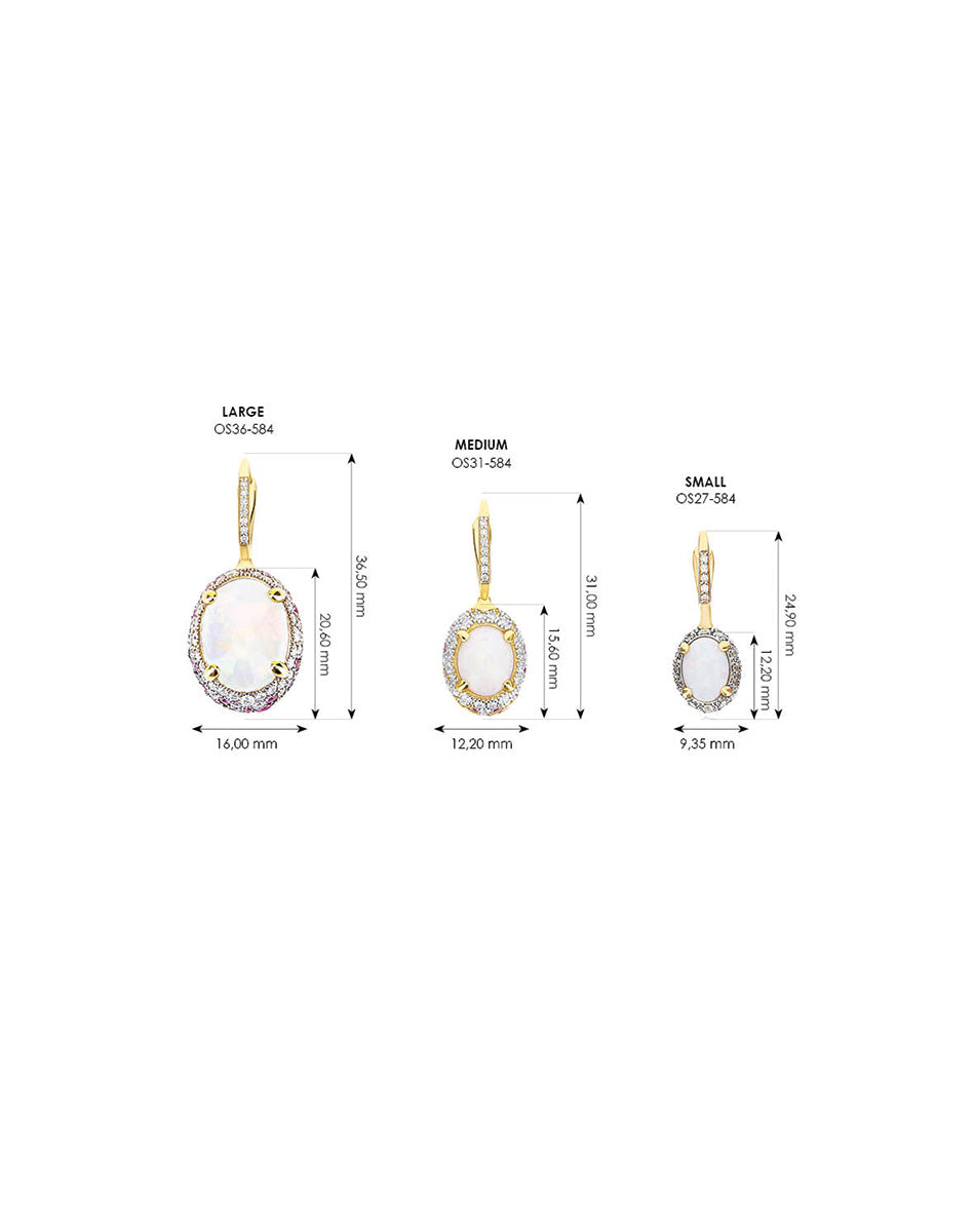 "Reverse" Ciliegine Gold, Pink Sapphires, Rubies, White Australian Opal and Diamonds Double-face Ball Drop Earrings (LARGE)