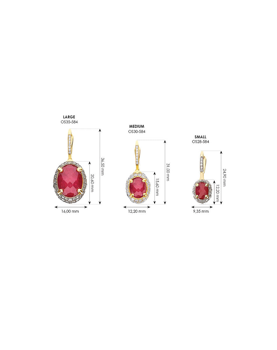 "Reverse" Ciliegine Gold, Diamonds, Rubies and Rock Crystal Double-face Ball Drop earring (LARGE)
