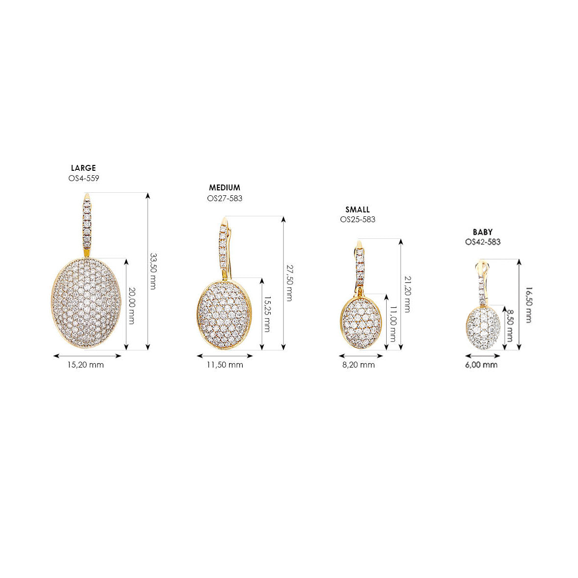 "Ciliegine" Gold and diamonds ball drop earrings (medium)