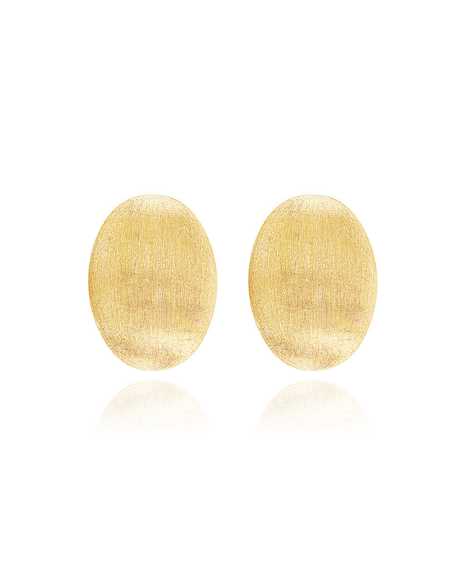 Boules earrings (big), stud, in engraved gold
