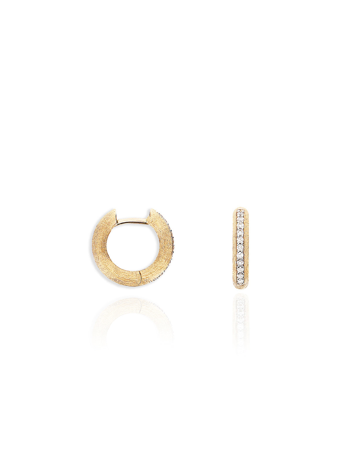 "libera" gold and diamonds hoop earrings (small)