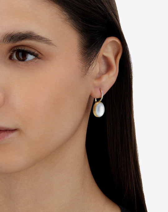 Large Lattementa Boules Ciliegine Drop Earrings