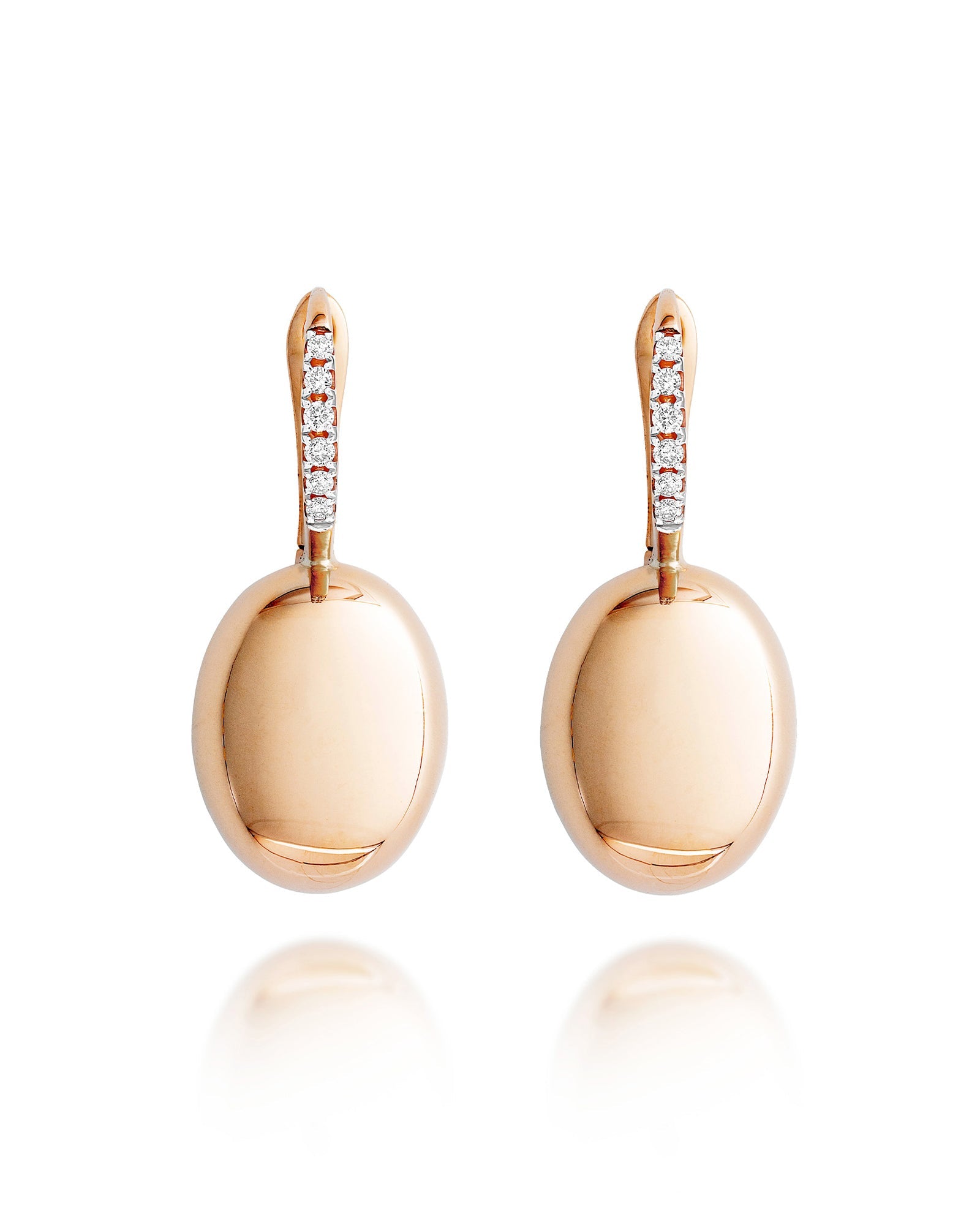 Earrings Ciliegine (medium), in rose gold and diamonds