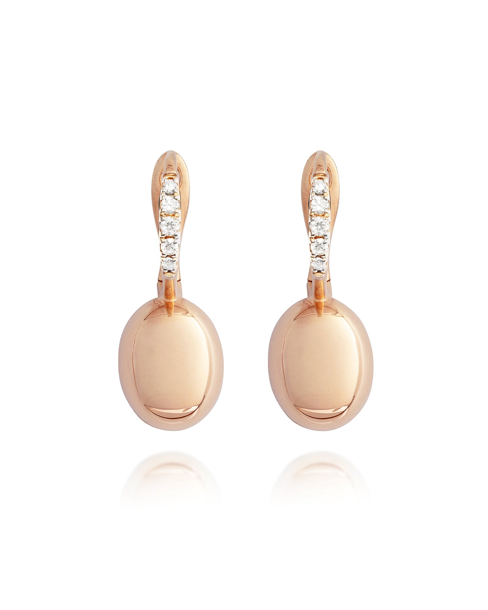 Earrings Ciliegine (small), in rose gold and diamonds