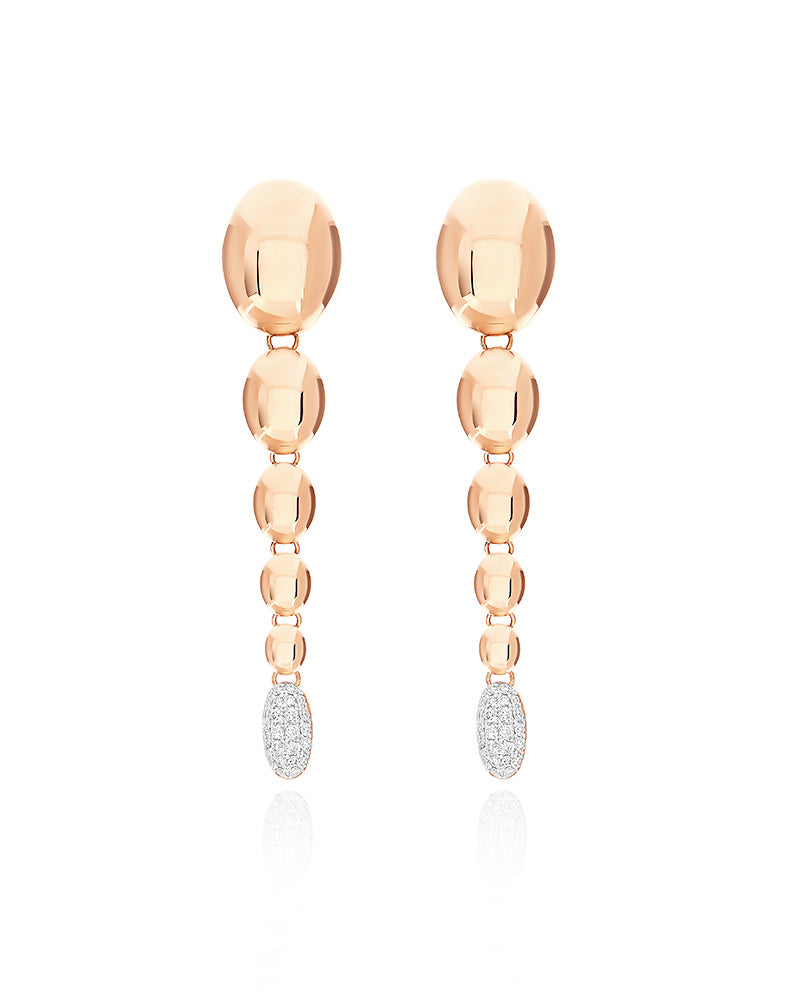 Earrings Nuvole (small), in rose gold and diamonds