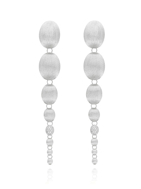 "Nuvole" white Gold and Diamonds Degradé Boules chunky earrings
