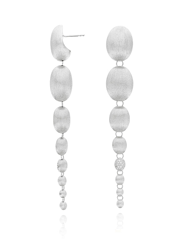"Nuvole" white Gold and Diamonds Degradé Boules chunky earrings
