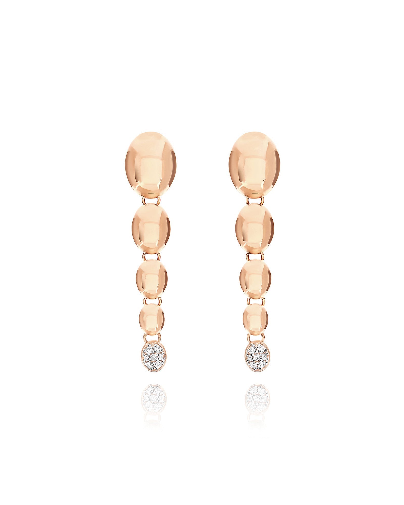 Earrings Nuvole (baby), in rose gold and diamonds