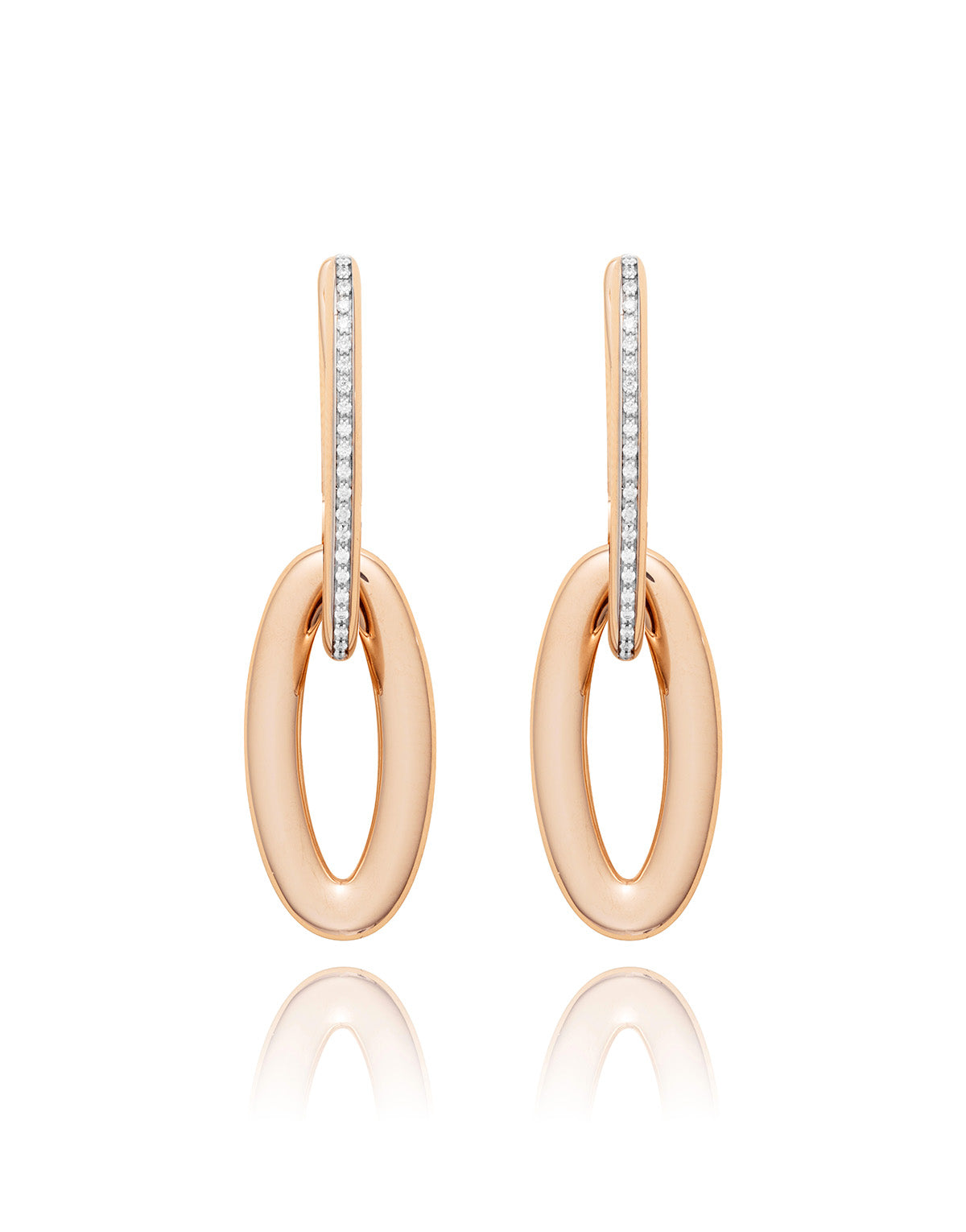 "Libera icon" rose gold and diamonds earrings