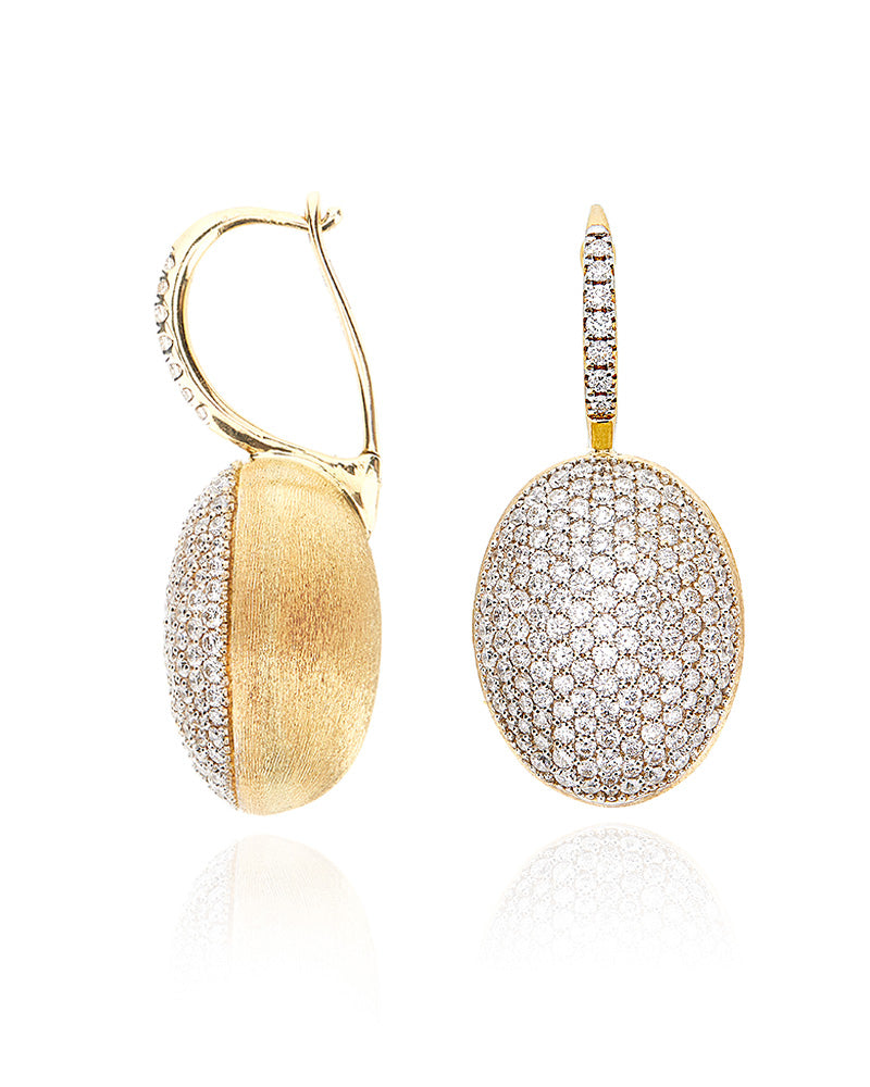 "ciliegine" gold and diamonds ball drop earrings (large)