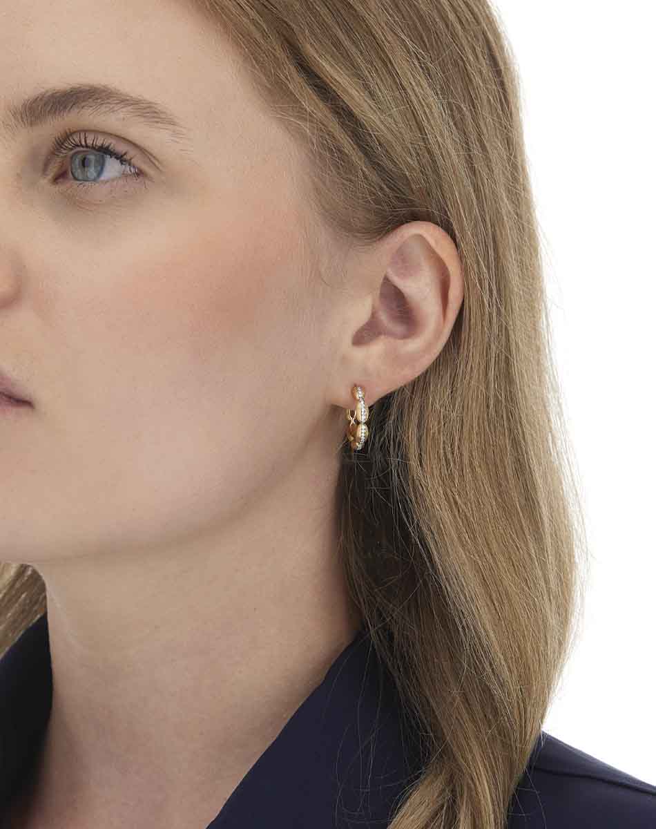 "diva" gold and diamonds hoop earrings (medium)