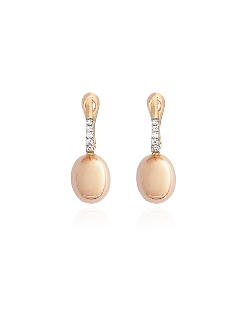 Earrings Ciliegine (baby), in rose gold and diamonds