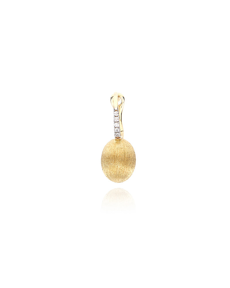 "Baby ciliegina" gold ball drop earrings with diamonds details