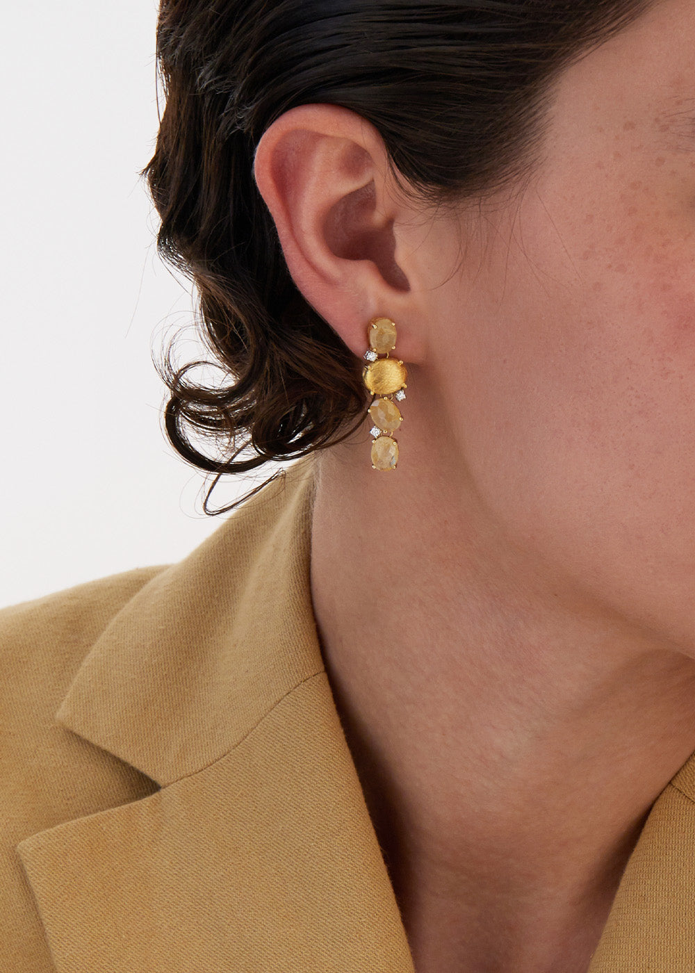 "Ipanema" Yellow rutilated quartz earrings