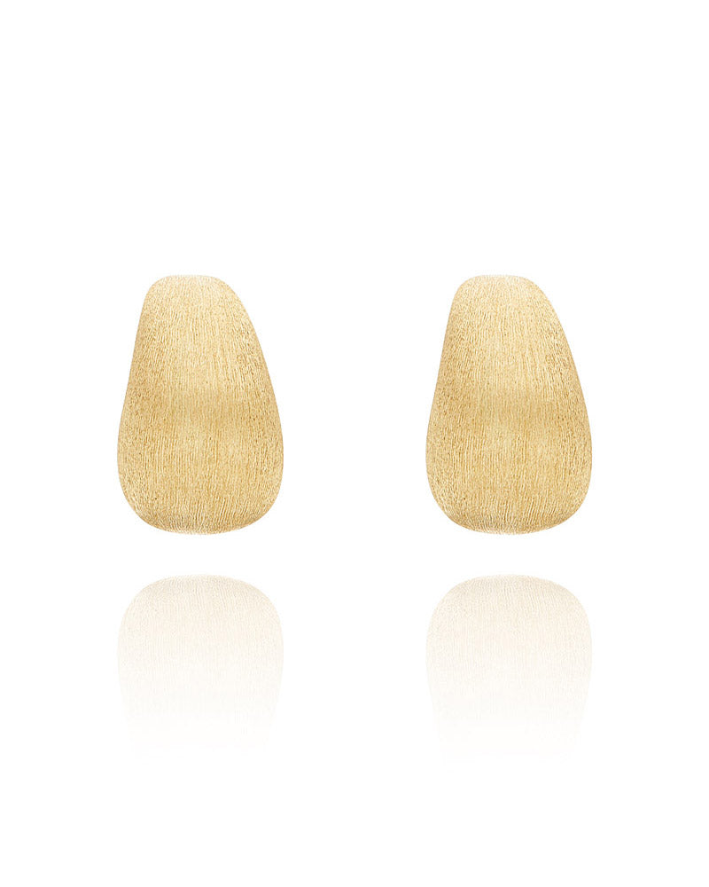 Cashmere earrings (small), in engraved gold and diamonds