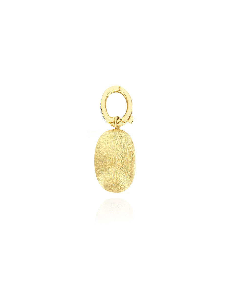 "Boules" charm in hand-engraved gold and diamonds (small)