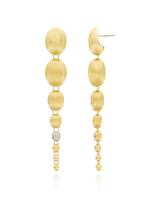 IVY "Nuvole" Gold and Diamonds Degradé Boules chunky earrings