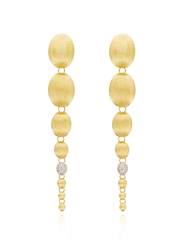 IVY "Nuvole" Gold and Diamonds Degradé Boules chunky earrings