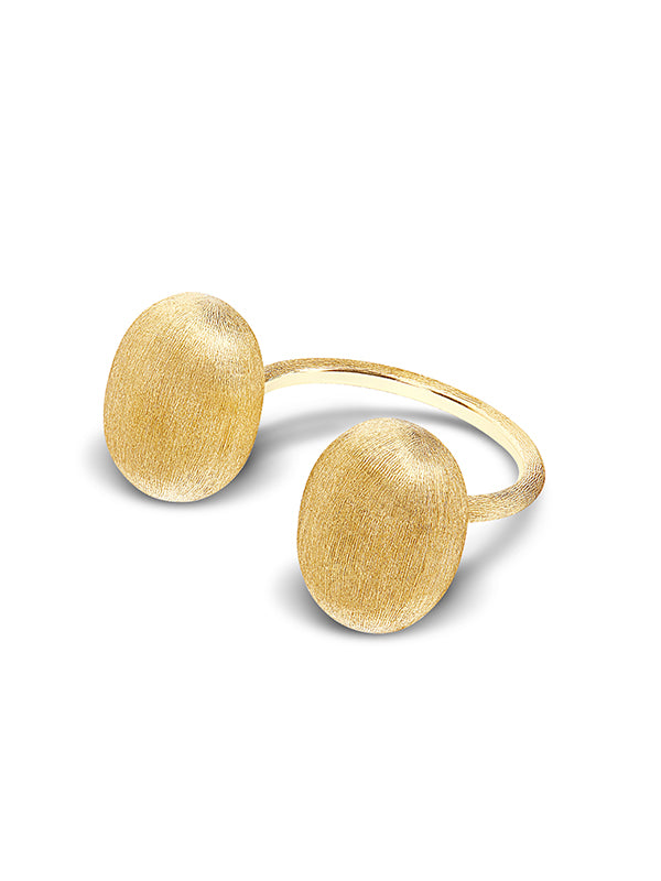 "Bubble" Statement Ring with two gold boules
