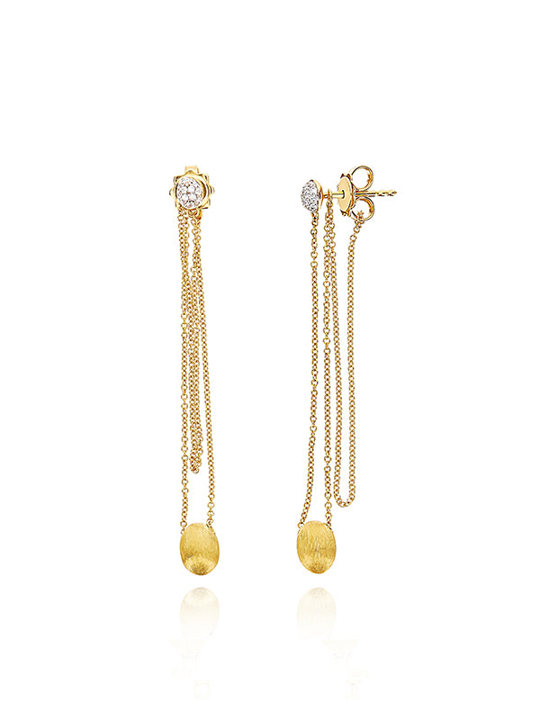 "Luce" Gold and diamonds long Earrings