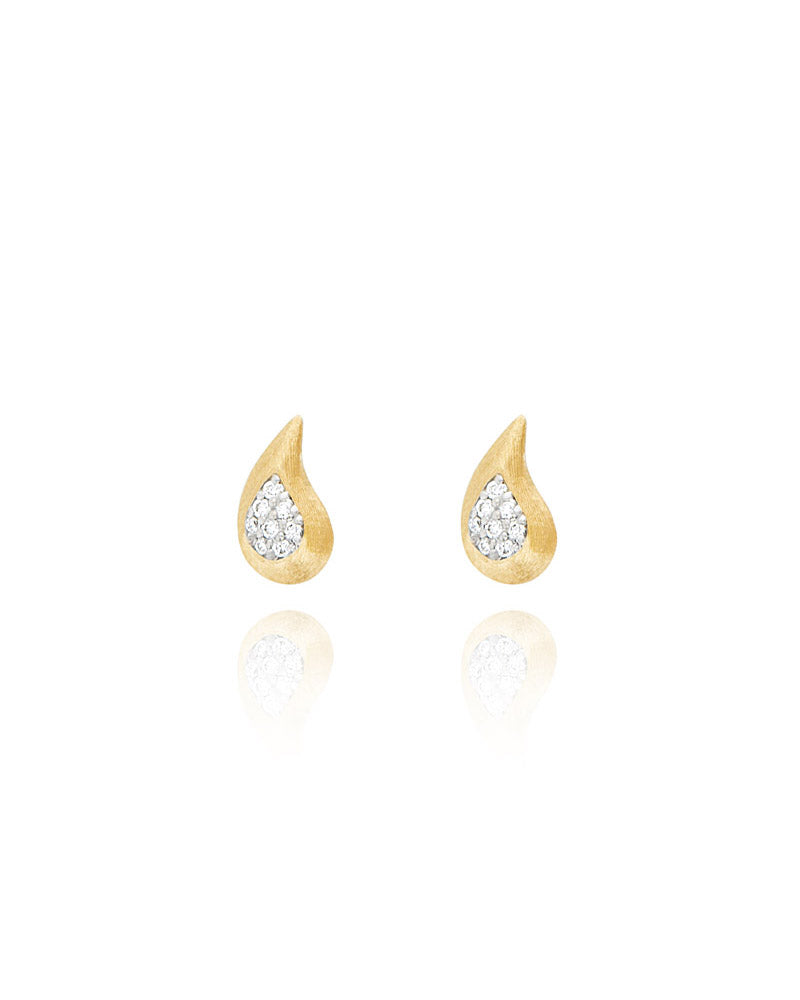 "Trasformista" Gold Diamonds Drops Stud Earrings