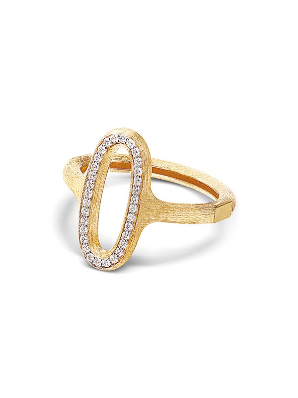 Libera Gold and diamonds oval signet ring