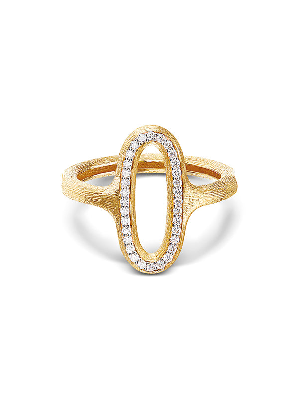 Libera Gold and diamonds oval signet ring