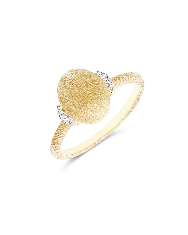 "Elite" Gold Boule and Diamonds accents ring