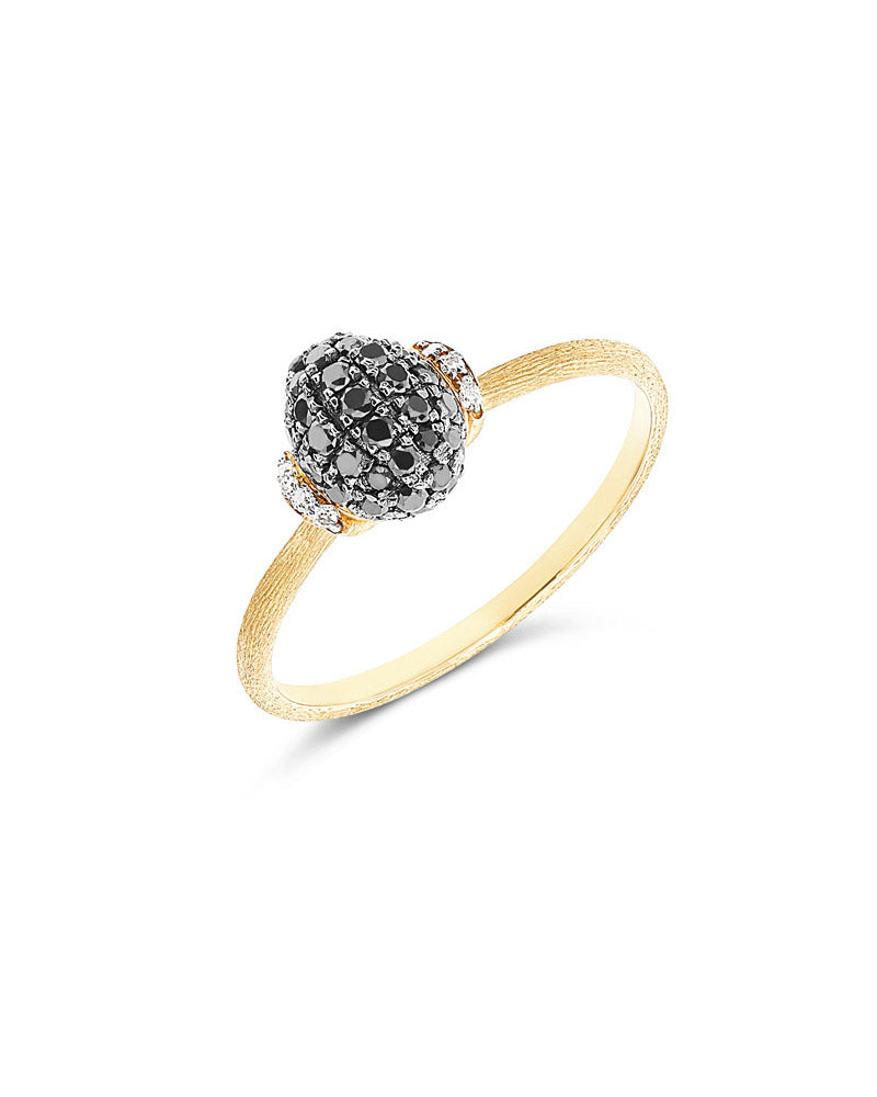 "Mystery Black" Gold and black diamonds ring