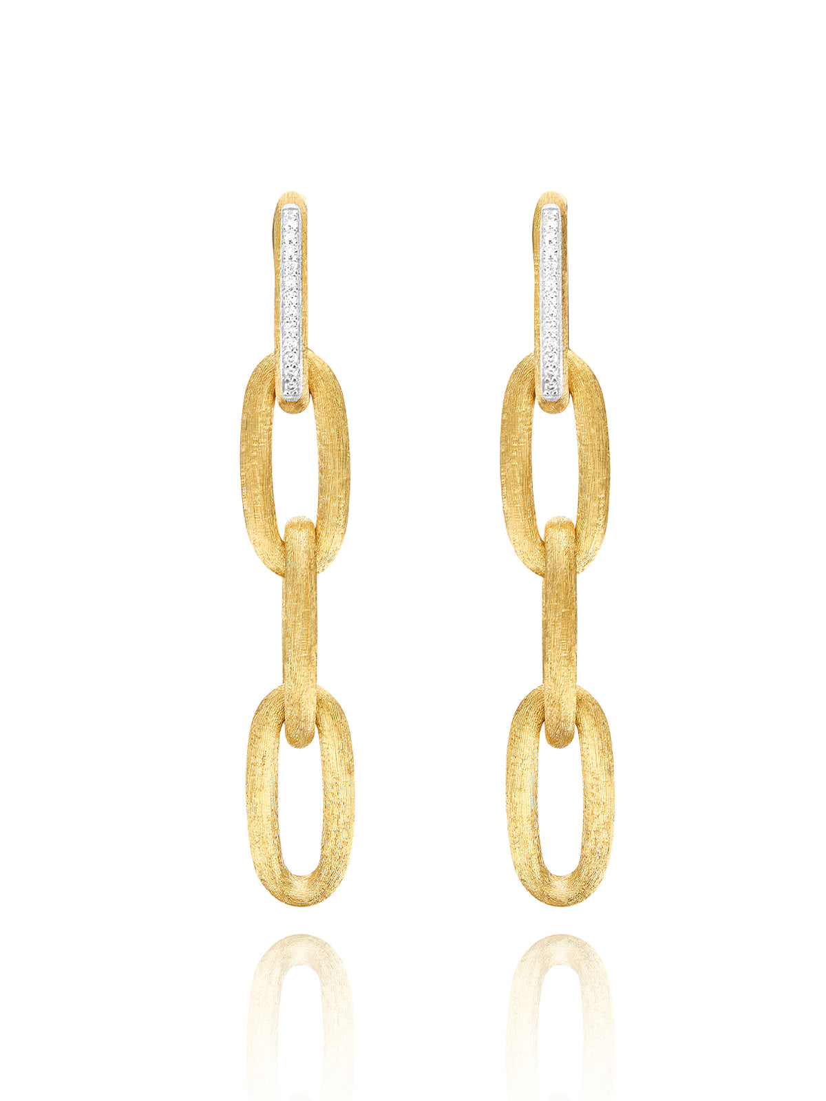 "Libera Soul" Gold and diamonds chain earrings