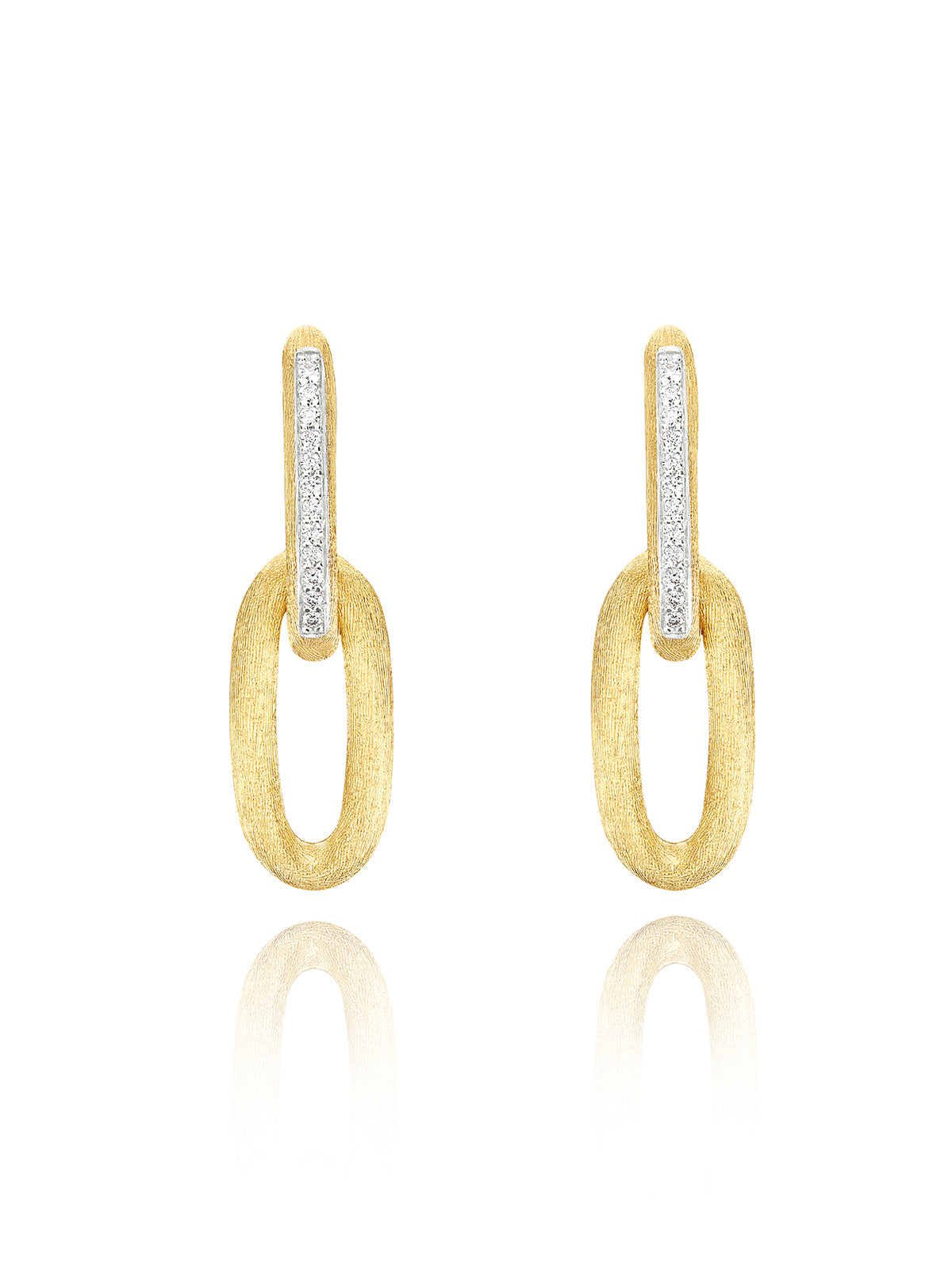 "Libera Soul" Gold and diamonds drop earrings