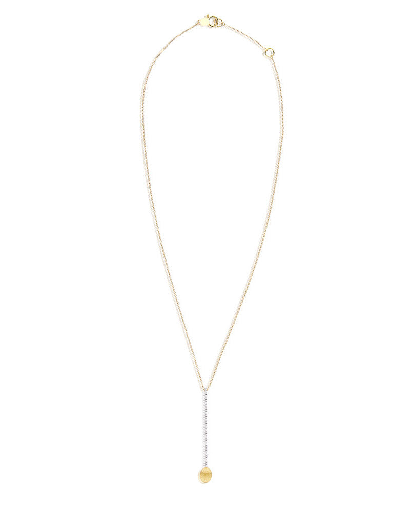 "Élite" Gold and Diamonds bar elegant pendant