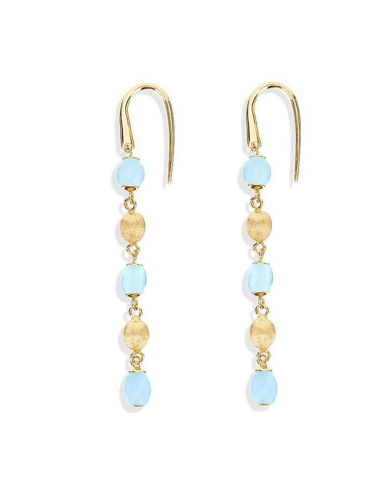 "Azure" Gold and Aquamarine drop earrings