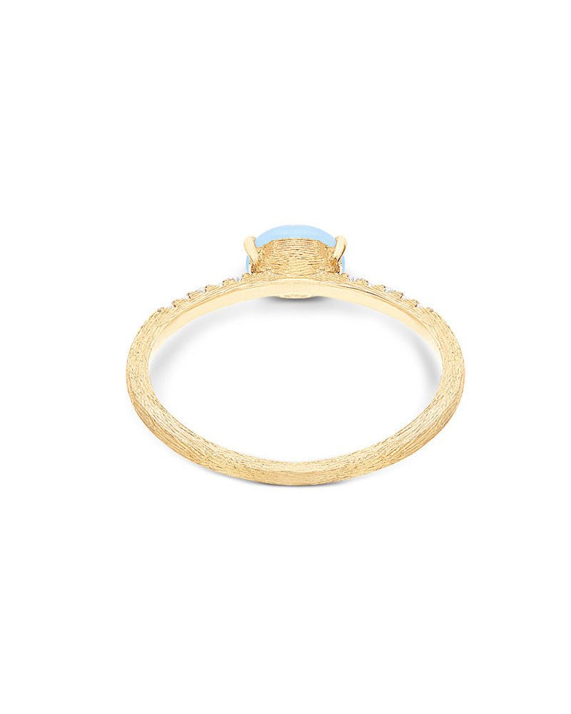 "Azure" Gold, diamonds and Aquamarine tiny ring