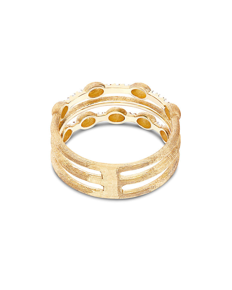 "Élite" Gold and diamonds triple-band Ring