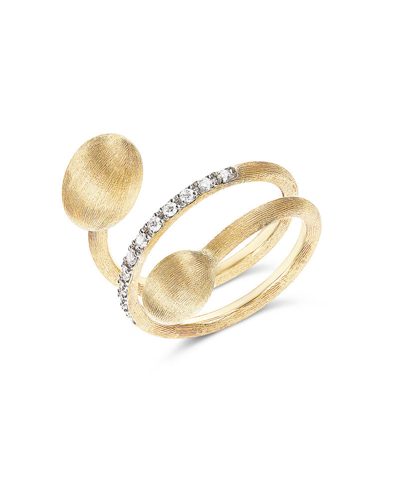 "Élite" Gold and Diamonds Spiral  Ring