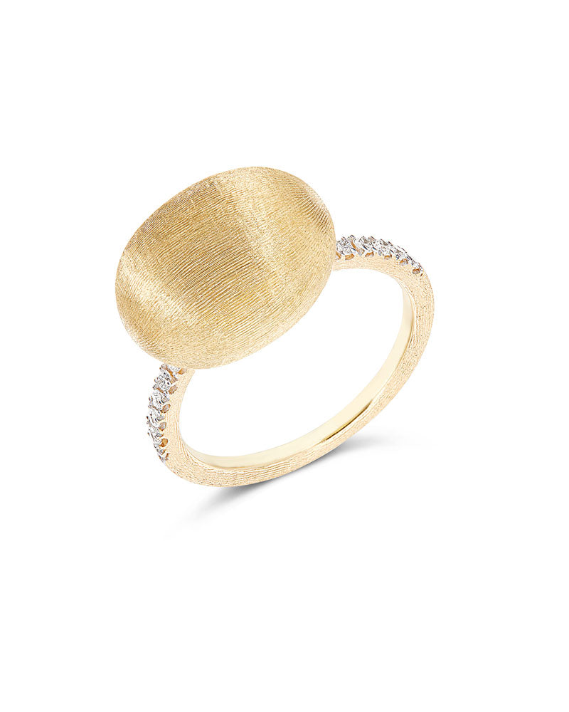"Elite" Gold Boule and Diamonds Ring