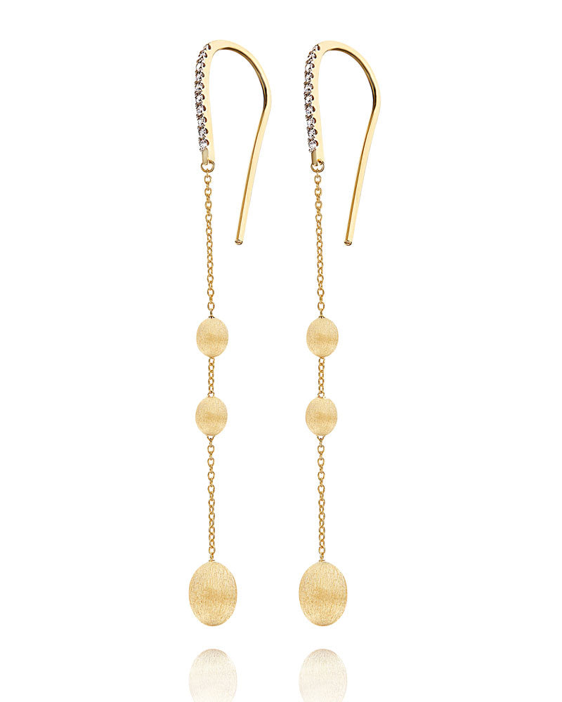"soffio" gold and diamonds long Earrings