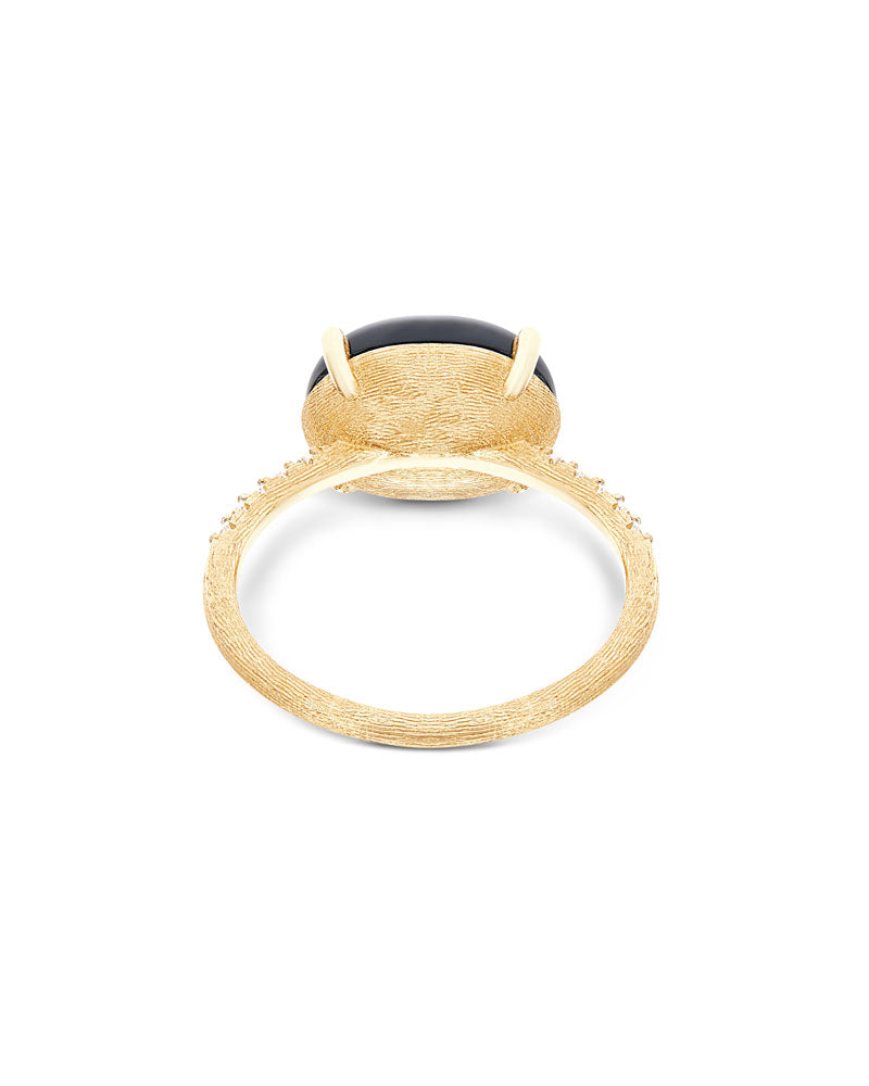 "Mystery Black" Gold, diamonds and Black Onyx stackable ring