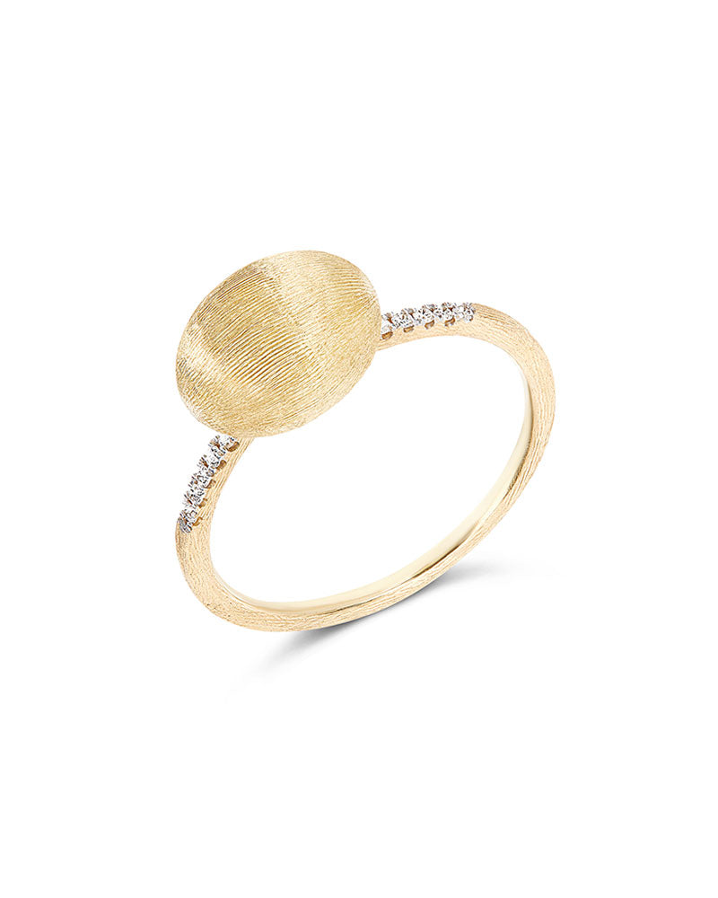 "Elite" Diamonds and Hand-Engraved Gold Boule ring