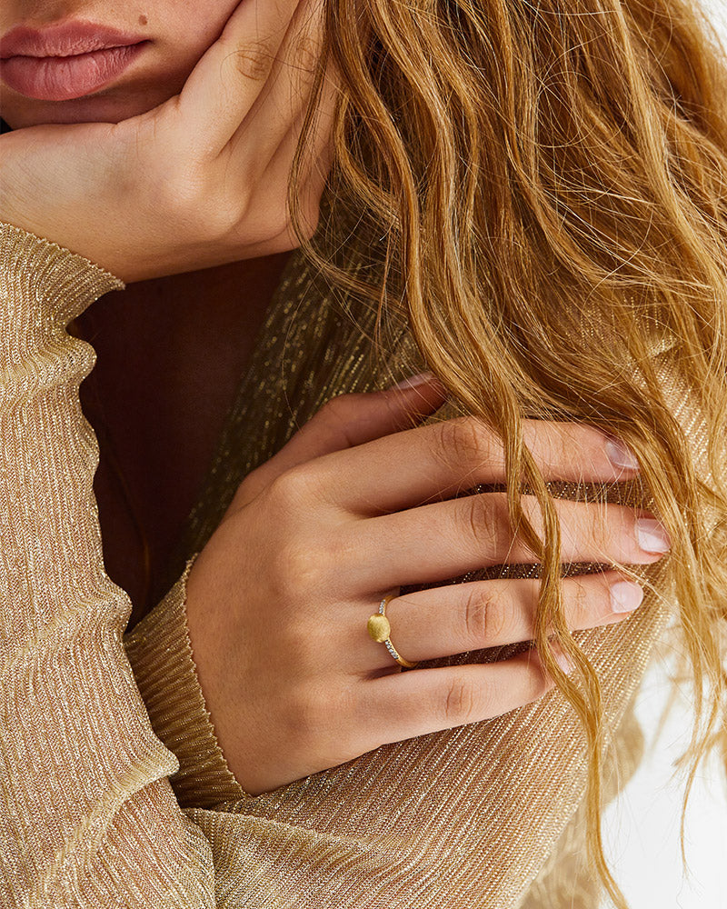 Bespoke Rainbow Moonstone Ring in 18K Italian Gold - Amber Erin Jewelry