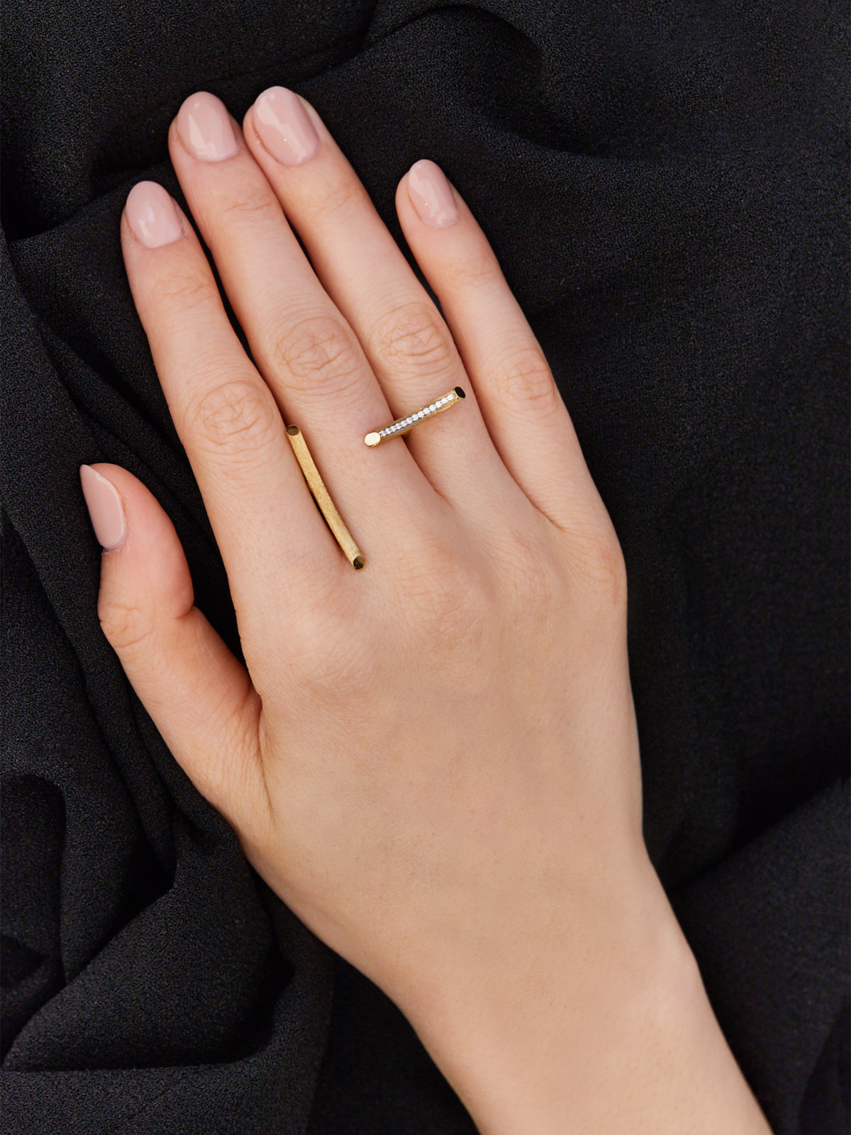 Libera Gold and diamonds double face ring