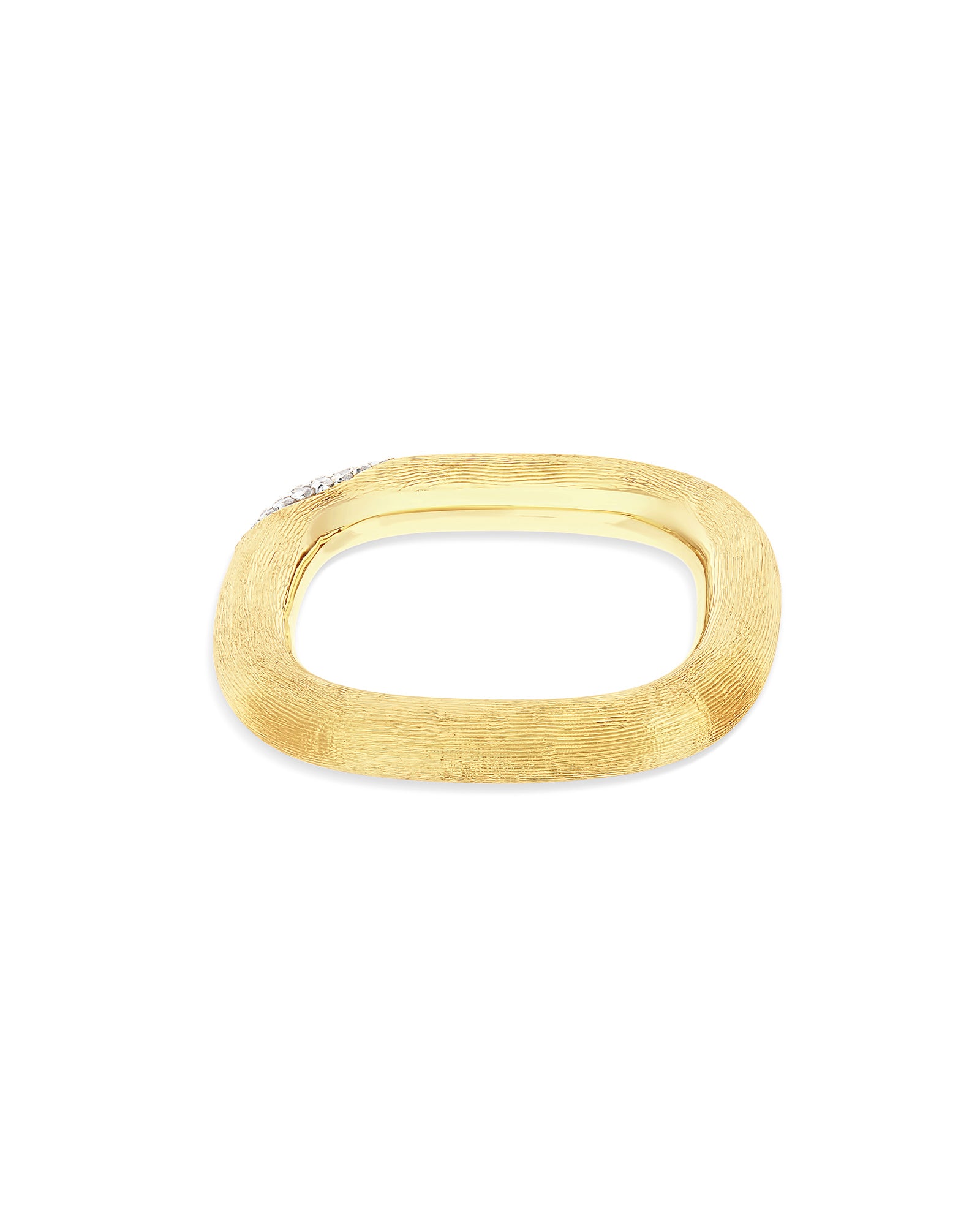 "Libera" big squared gold and diamonds ring