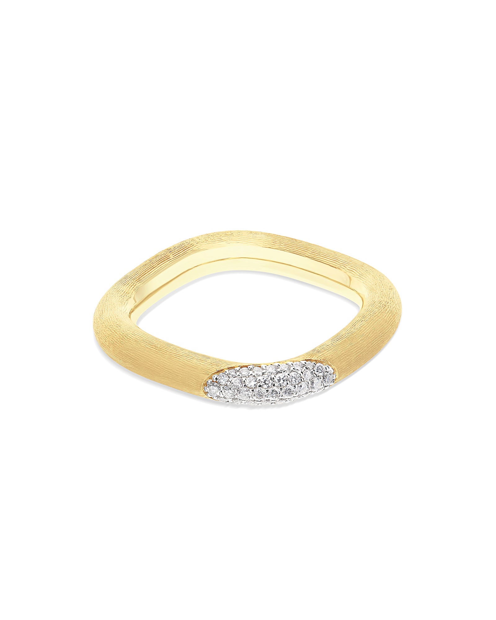 "Libera" big squared gold and diamonds ring