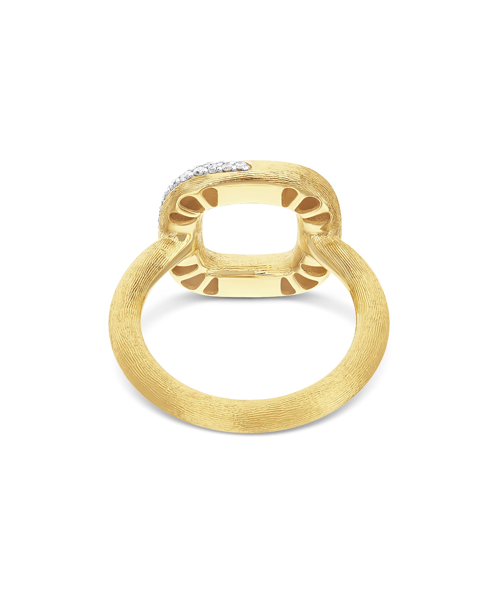 "Libera" small squared gold and diamonds ring