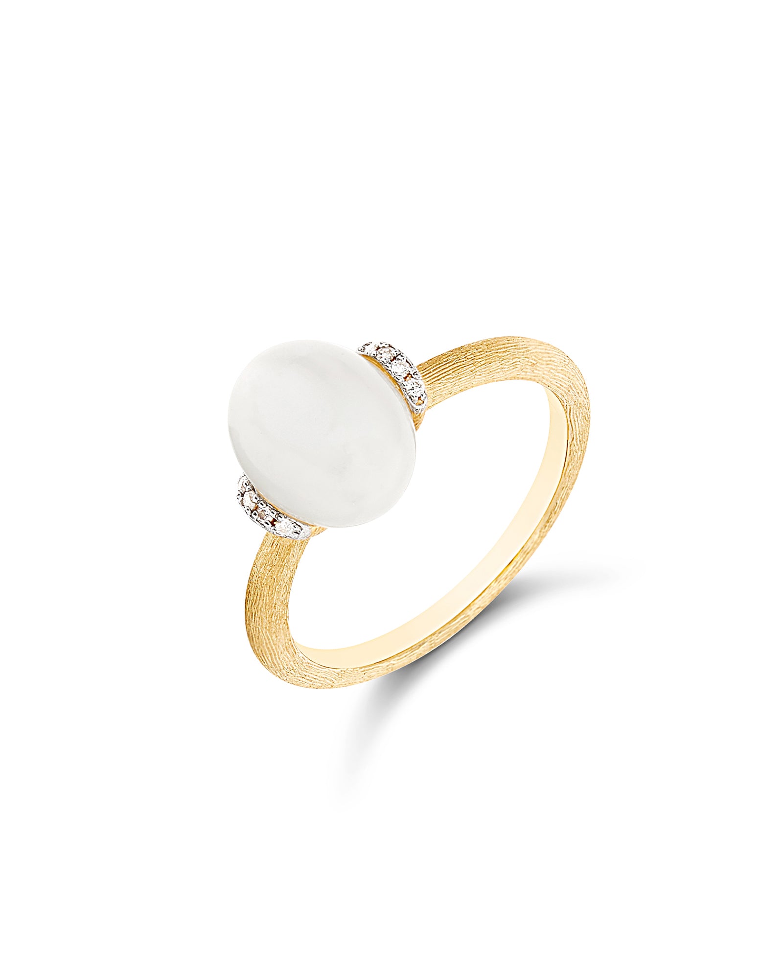 White Desert "Amulets" Gold, diamonds and Moonstone Ring (SMALL)